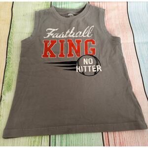 Gymboree Boys Size 7 Gray Tank Top – “Fastball King” Baseball Theme